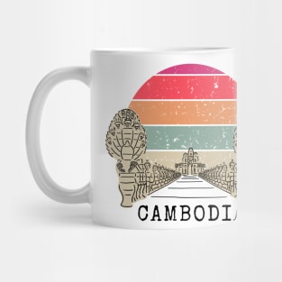 Angkor Thom Majesty: Cambodia's Ancient Wonder -- Vintage Edition Red Mug